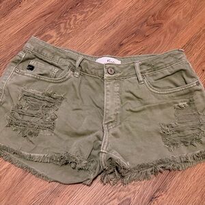 KanCan Olive Distressed Jean Shorts size medium  (0184)